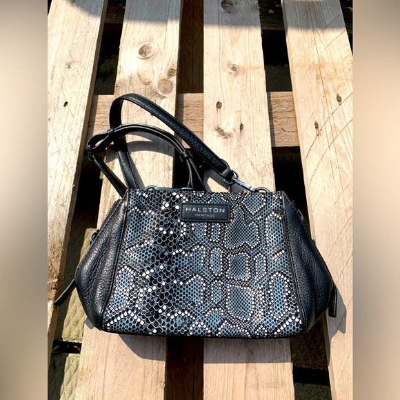 OFFERS??? Halston Heritage Snake print leather purse - Picture 1 of 6